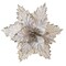 10" White Velvet Poinsettia Flower with Gold Trim – Elegant Christmas Floral Decoration
